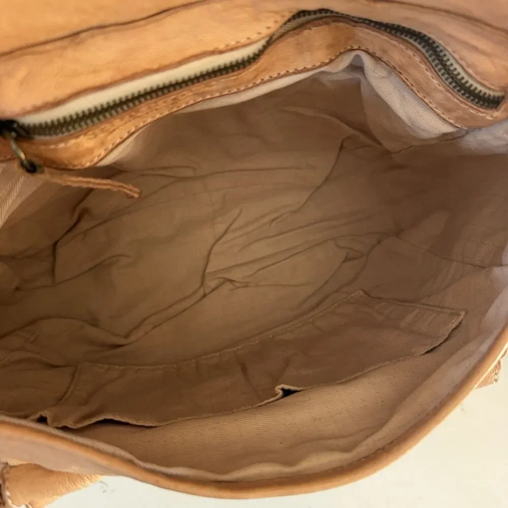 Sundance Leather Saddle Bag Painted Floral Memories Hobo Boho Indie Artsy ITALY